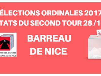 BARREAU DE NICE - Résultats du second tour des élections