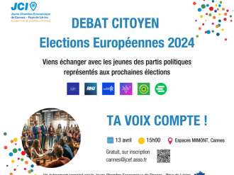 Débat Citoyen sur les élections européennes le samedi 13 avril à Cannes