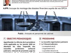 Formation AJFR : "La réforme de la procédure civile au 01/01/20" par Me Frédéric Kieffer 