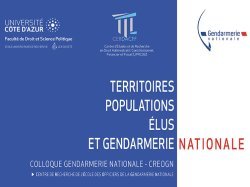 Colloque CERDACFF : "Territoires, populations, élus et gendarmerie nationale" à la Fac de droit