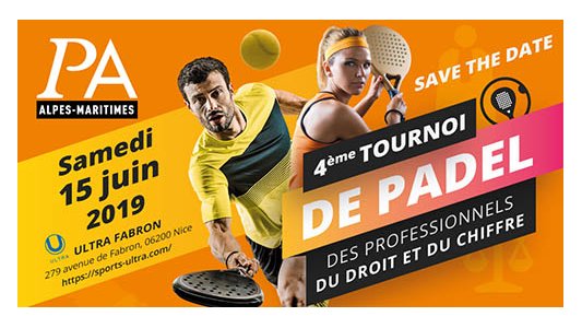 Notre 4ème Tournoi de Padel professionnels du Droit et du Chiffre aura lieu le samedi 15 juin 2019 ! 