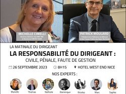 Matinale du Dirigeant : "La responsabilité pénale et civile du chef d'entreprise"