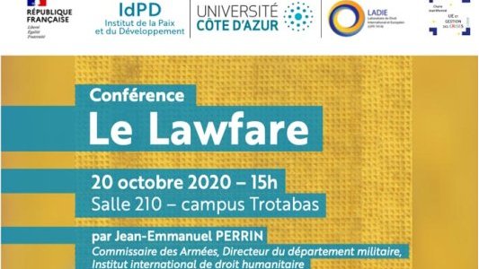  "Le lawfare", conférence de Jean-Emmanuel Perrin à la Fac de Droit demain