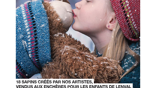 Venez le 7 décembre découvrir les 18 sapins créés par des artistes niçois vendus aux enchères pour les enfants de Lenval !
