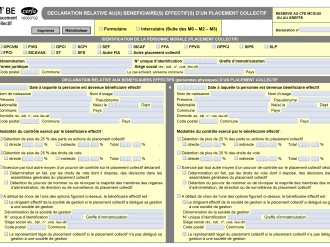 M'BE Placement collectif - Déclaration relative au(x) bénéficiaire(s) effectif(s) d'un placement collectif ;