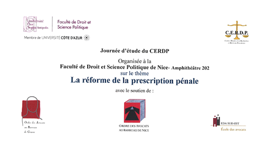Colloque 30/06 à Nice : La réforme de la prescription pénale 