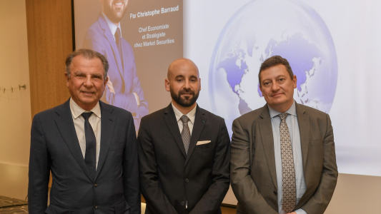 Christophe Barraud a éclairé les adhérents du MEB sur les perspectives économiques Chine/Etats-Unis/Europe 