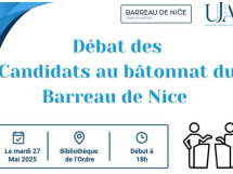 Débat des candidats au Bâtonnat 2026-2027 devant les jeunes avocats : rendez-vous le 27 mai à Nice