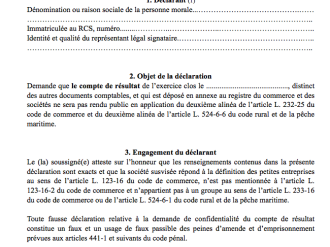 Déclaration de confidentialité du compte de résultat