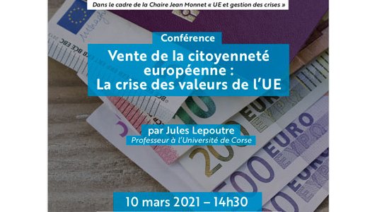 Webconférence LADIE : "Vente de la citoyenneté européenne : la crise des valeurs de l'UE"