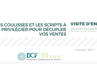 Christine HUMBERT, directrice des ventes LA POSTE BUSINESS accueillera les DCF 06 pour leur soirée statutaire.