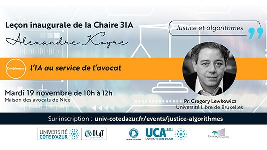 Inauguration de la chaire d'excellence 3IA et lancement de l'incubateur du Barreau de Nice 