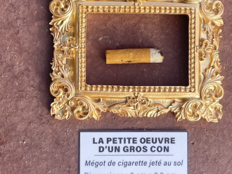 "Cent filtres" : à Nice, l'artiste Toolate encadre les mégots jetés au sol pour dénoncer l'incivisme