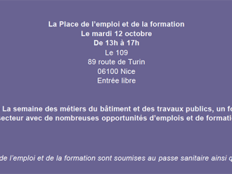 C'est aujourd'hui la place de l'emploi et de la formation à Nice, rendez-vous dès 13h !