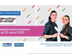 Le Centre de Formation d'Apprentis de la métropole Nice Côte d'Azur ouvre ses portes les 21 et 22 mars 