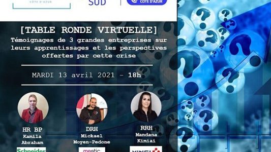 AfterWork RH Côte d'Azur/ eDRH CCI : "Table ronde : RH, perpectives offertes par la crise"