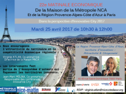Matinale éco de la Maison de la Métropole Nice Côte d'Azur à Paris : Conférence "Territoires d'Innovation"