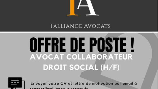 Talliance Avocats recherche un avocat collaborateur - droit social (H/F) pour renforcer son pôle dédié