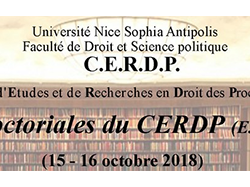 6èmes Doctoriales du CERDP les 15 et 16 octobre à Nice