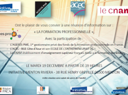 Réunion Initiative Menton : Formation Professionnelle le 19 décembre
