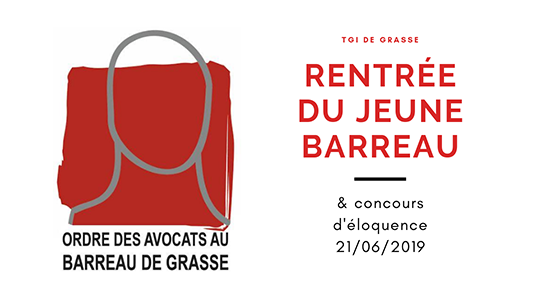 Rentrée Solennelle du Jeune Barreau de Grasse le 21 juin !