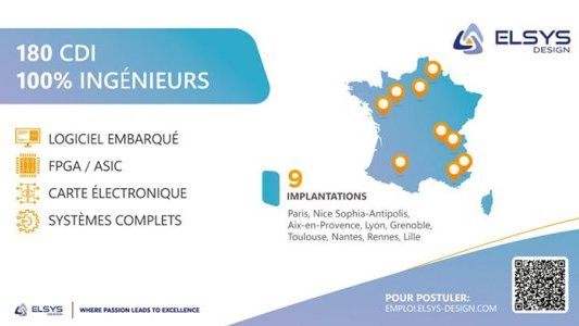 Emploi : ELSYS Design prévoit de recruter 180 ingénieurs système embarqués en 2025, dont 40 à Sophia Antipolis