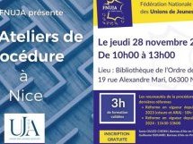 « Les Ateliers de Procédure civile » de la FNUJA à Nice ce 28 novembre