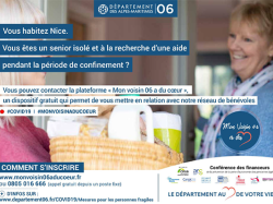 Le Département 06 ouvre le dispositif « Mon voisin 06 a du cœur » aux seniors isolés et aux aidants niçois 