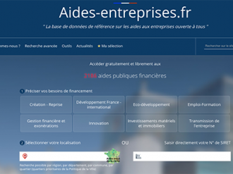 aides-entreprises.fr, la base de données de référence des aides publiques aux entreprises