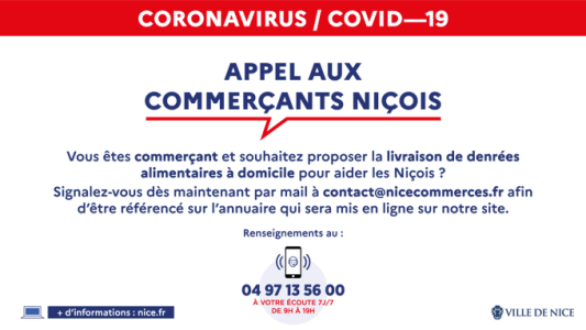 La ville de Nice lance un appel aux commerçants pour un annuaire des livraisons à domicile