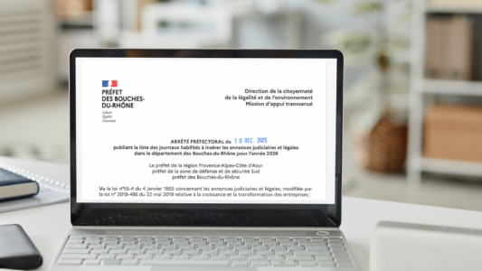 Journaux et services de presse en ligne habilités à publier des annonces légales pour l'année 2026 pour le département 13 (Bouches-du Rhône)