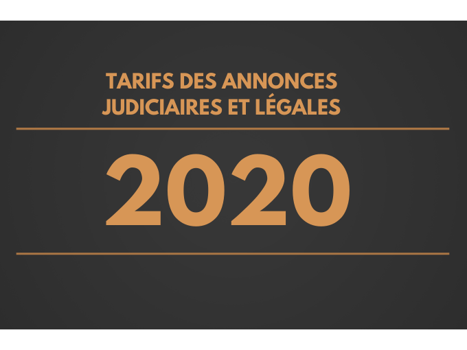 Tarif des annonces judici