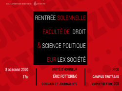 La Faculté de Droit et Science politique Nice fait sa rentrée solennelle le 8 octobre