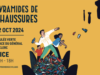 Handicap International organise ses traditionnelles Pyramides de chaussures à Nice