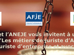 Faculté de droit Nice : Table ronde de l'AFJE et l'ANEJE "Les métiers de juriste d'Affaires » (juriste d'entreprise et avocat) le 21 nov