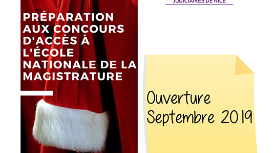 La Fac de Droit de Nice ouvre une Préparation aux concours d'accès à l'Ecole Nationale de la Magistrature (E.N.M.)
