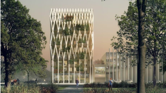 Nouvelle étape dans le développement de Nice Méridia : L'EPA Eco-Vallée Plaine du Var signe la promesse de vente de Palazzo Méridia avec Nexity pour une livraison par Ywood en 12 mois de chantier ! 