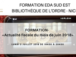 Formation EDA Sud Est : Actualité fiscale du mois de juin 2018