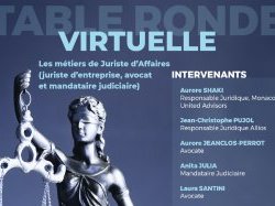 Table ronde virtuelle AFJE/ANEJE : "Les métiers de Juriste d'Affaires" le 26 février