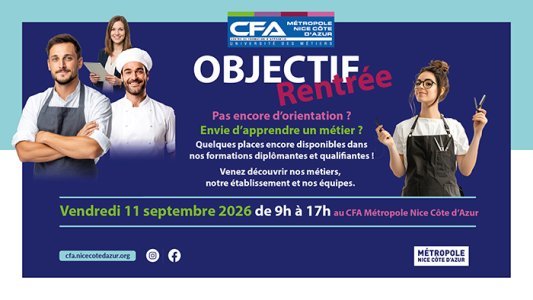 À la recherche d'une formation ? Le CFA de Nice ouvre ses portes vendredi 11 septembre