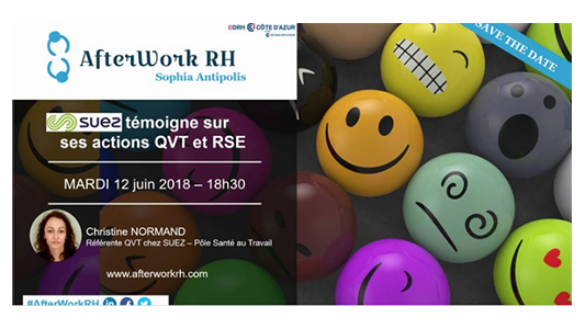 AfterWork RH Sophia : SUEZ témoigne sur ses actions QVT & RSE le 12 juin !