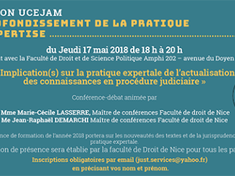 Formation UCEJAM : « Implication(s) sur la pratique expertale de l'actualisation des connaissances en procédure judiciaire »