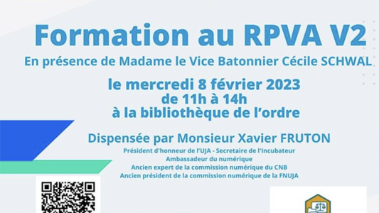 UJA de Nice : Formation "nouvelle plateforme e-barreau RPVA version 2" pour les jeunes avocats