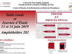 Faculté de Droit : Table ronde et journée d'étude "Presse et procès pénal"