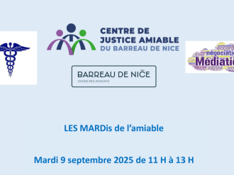 Les "MARDis de l'amiable" explorent la médiation dans le secteur de la santé à Nice le 9 septembre
