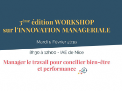 Workshop IAE/UPE : « comment manager le travail pour concilier bien-être et performance »