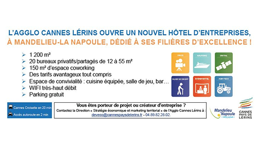 Jeunes entreprises : CréACannes Lérins - Hôtel d'entreprises est ouvert !