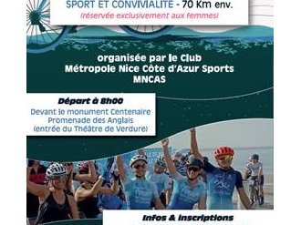 Ce samedi une randonnée Cycliste 100% féminine au départ de Nice