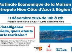 L'Intelligence Artificielle : quels atouts pour le territoire ? rendez-vous à la 57e matinale économique le 11 décembre à Nice