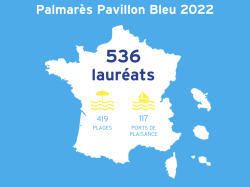 Les plages et ports labellisés Pavillon Bleu 2022 dans les A-M